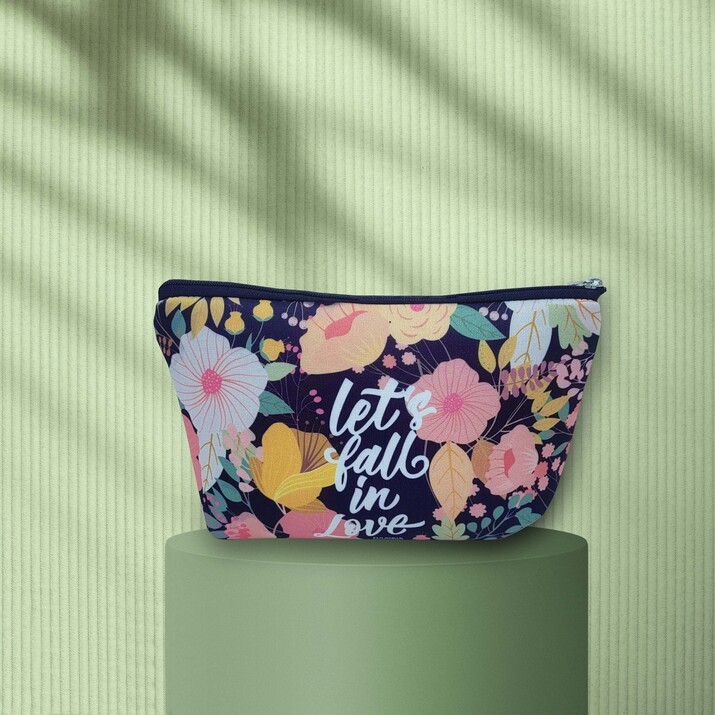 CARTUCHERA SIMPLE SIMIL NEOPREN / NECESER - FLORES